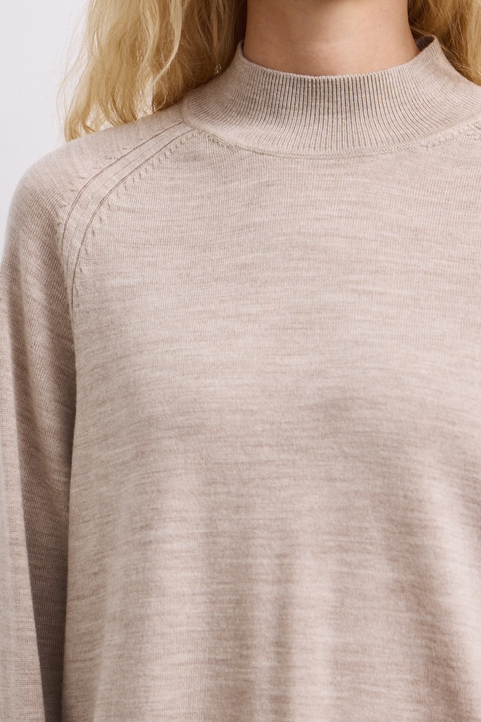 Sweter damski z wełny merino Medicine beżowy RW26-SWD624