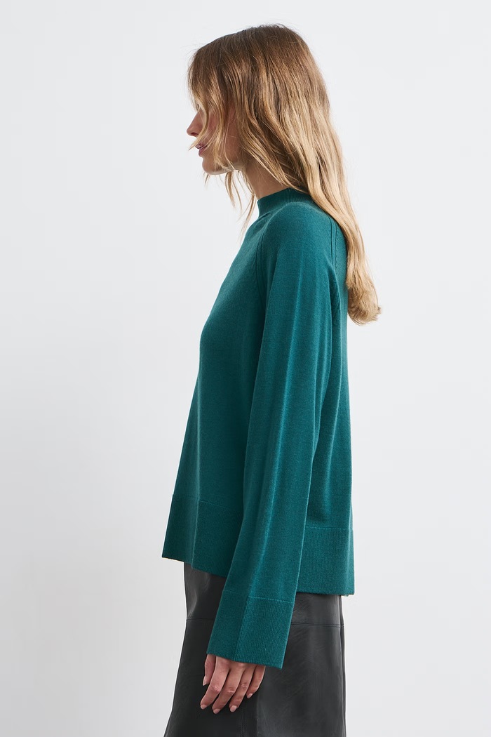 Odzież Medicine Sweter damski z wełny merino RW26-SWD624 turkusowy