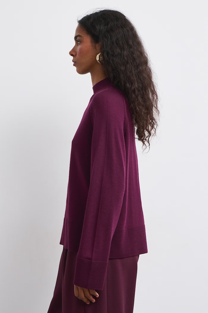 Odzież Medicine Sweter damski z wełny merino RW26-SWD624 bordowy