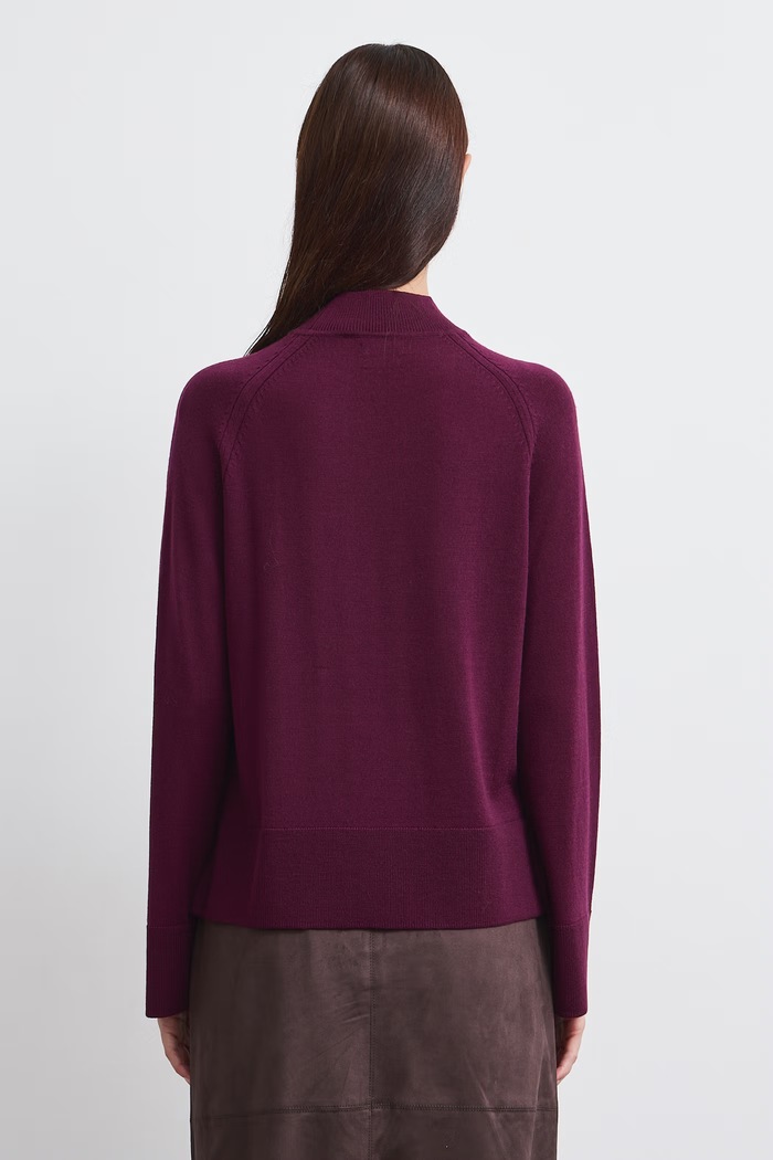 Sweter damski z wełny merino Medicine RW26-SWD624 bordowy