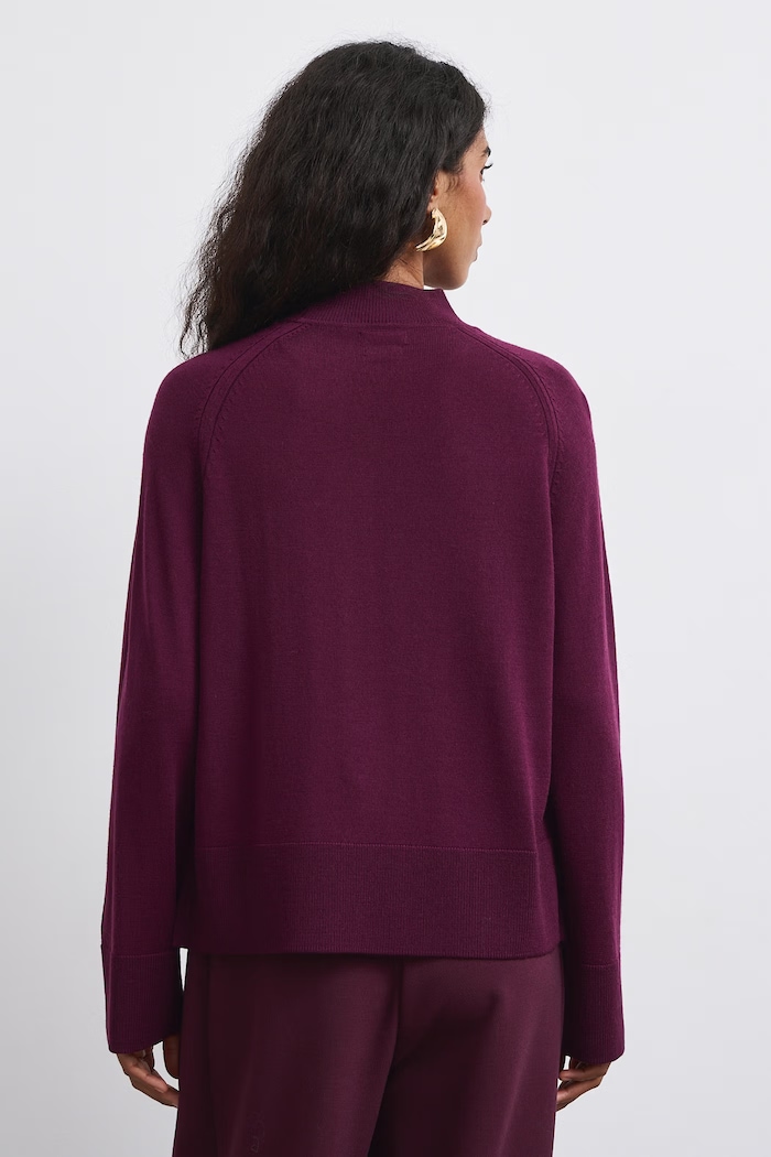 Sweter damski z wełny merino Medicine RW26-SWD624 bordowy