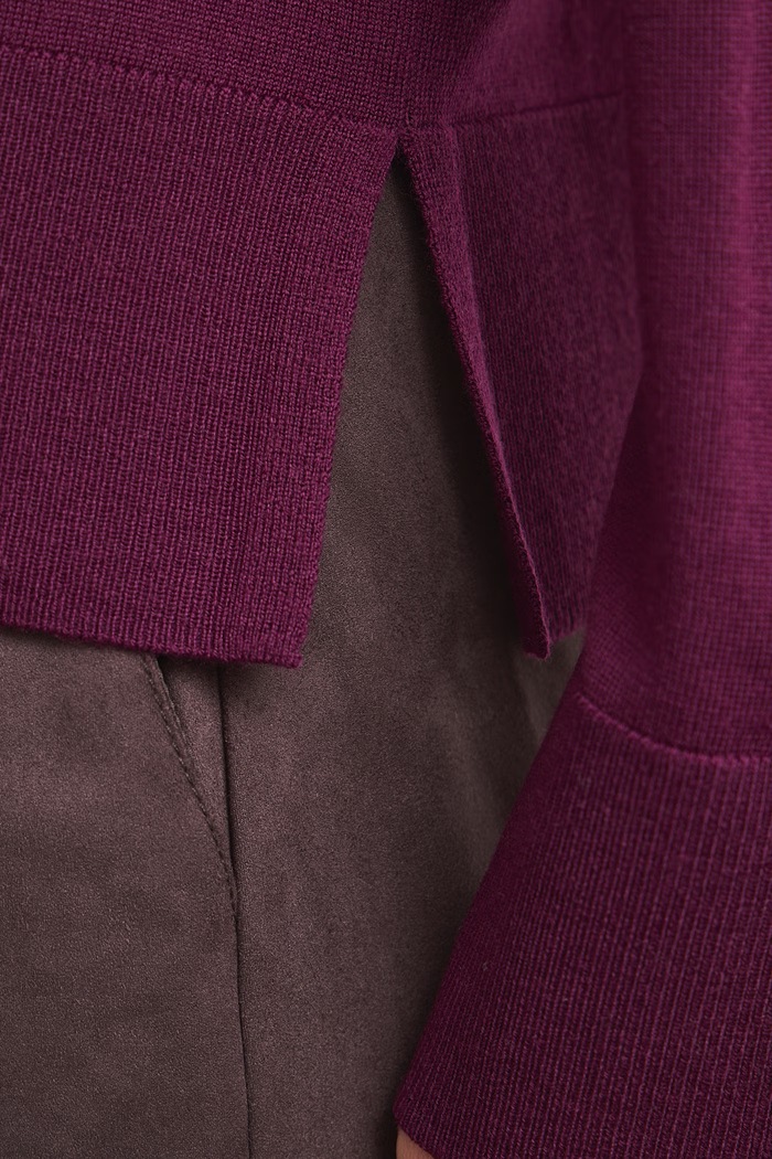 Sweter damski z wełny merino Medicine bordowy RW26-SWD624