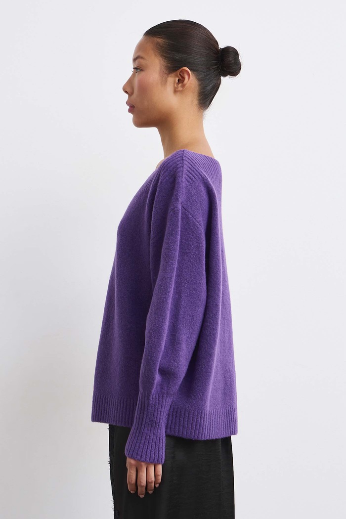 Medicine Sweter damski z dodatkiem wełny RW26-SWD704 fioletowy RW26