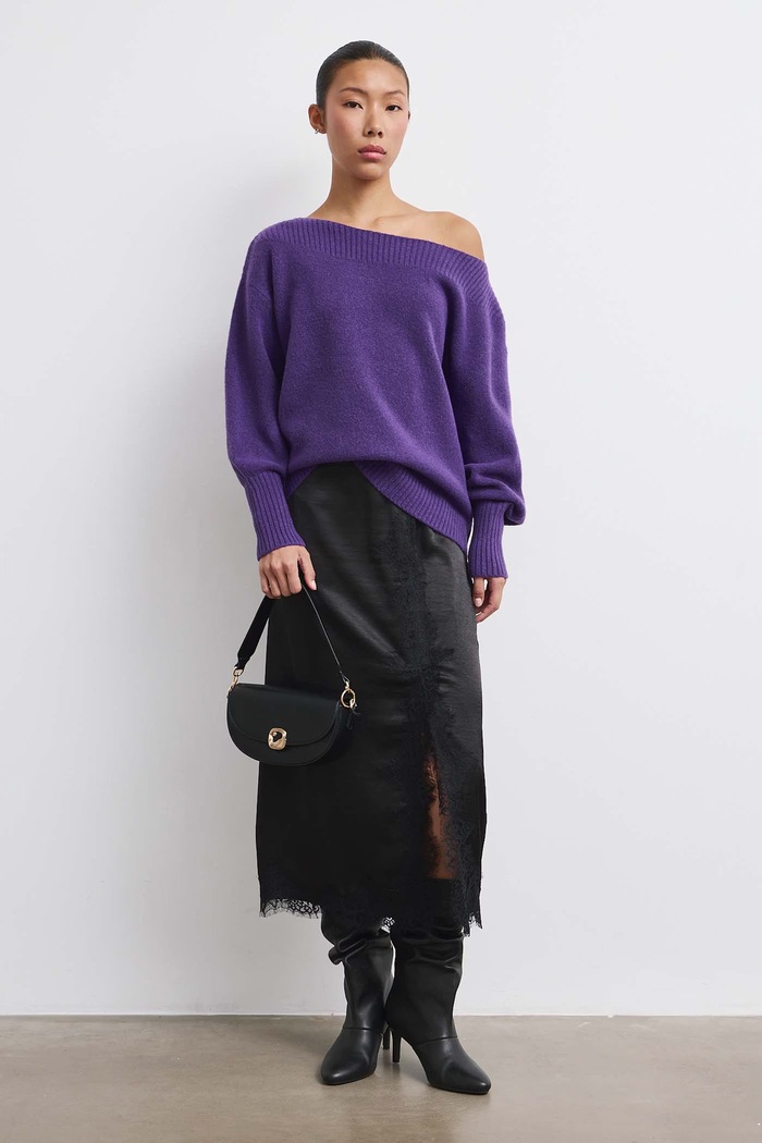 Sweter damski z dodatkiem wełny Medicine fioletowy RW26-SWD704