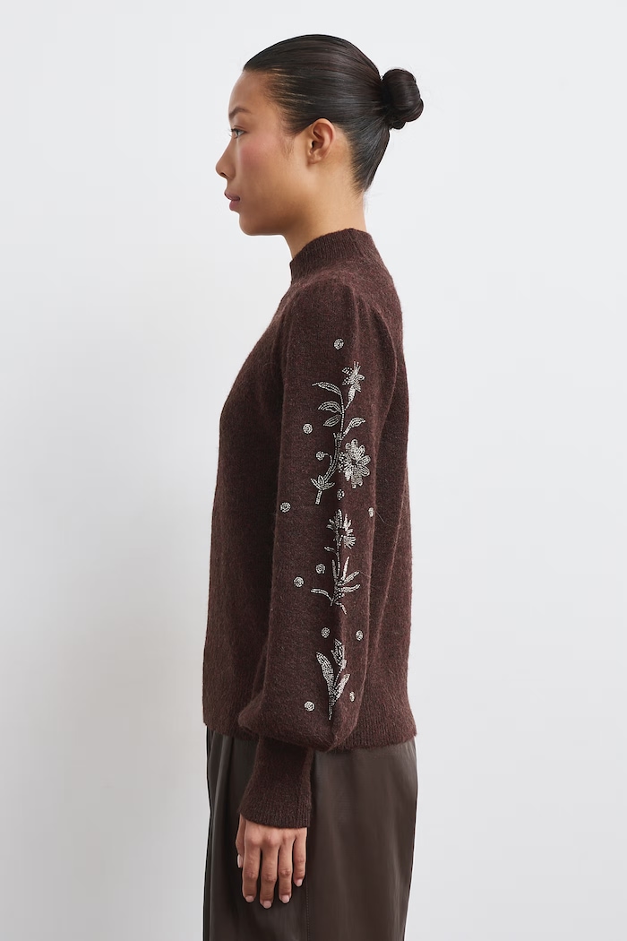 Medicine Sweter damski z dodatkiem wełny RW26-SWD707 brązowy RW26