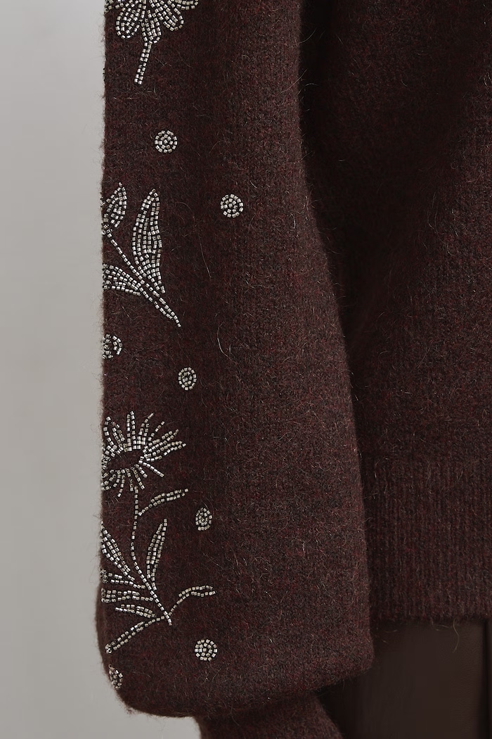 Sweter damski z dodatkiem wełny Medicine RW26-SWD707 brązowy