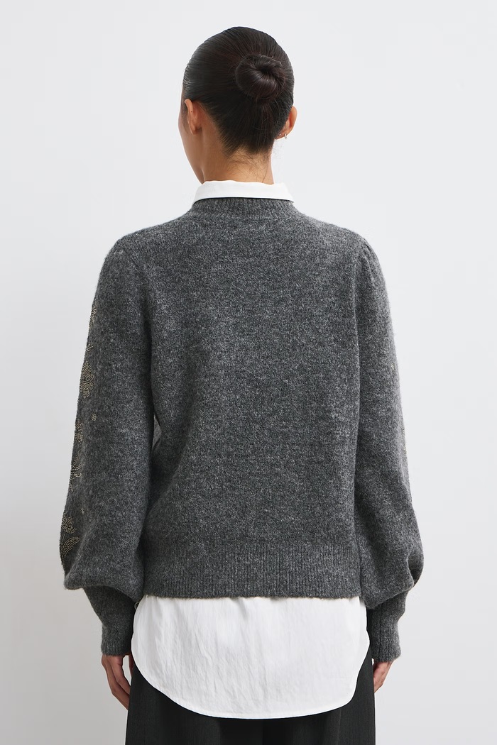 Sweter damski z dodatkiem wełny Medicine RW26-SWD707 szary