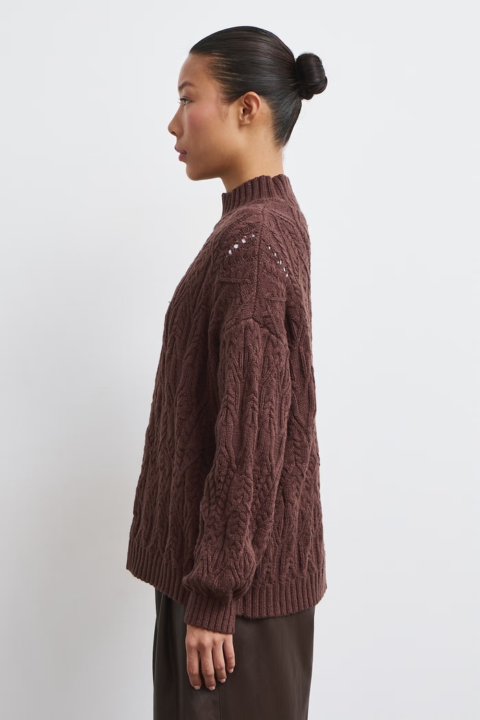 Odzież Medicine Sweter damski z bawełną RW26-SWD712 brązowy