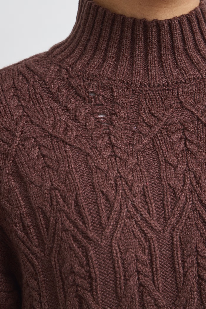 Sweter damski z bawełną Medicine brązowy RW26-SWD712