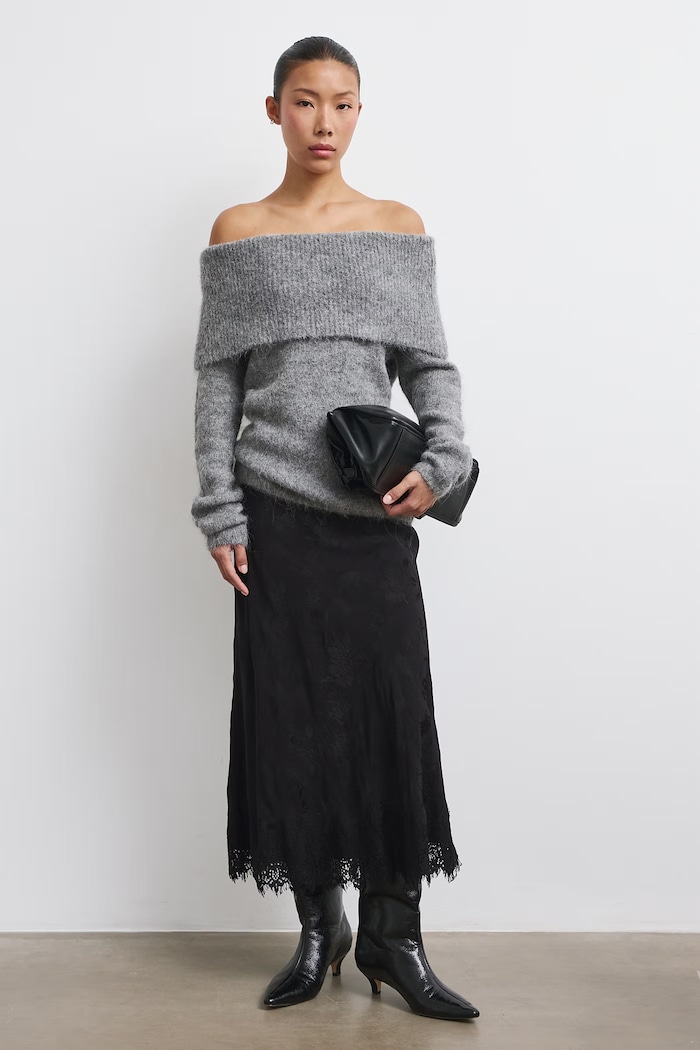 Sweter damski z wełną Medicine szary RW26-SWD713