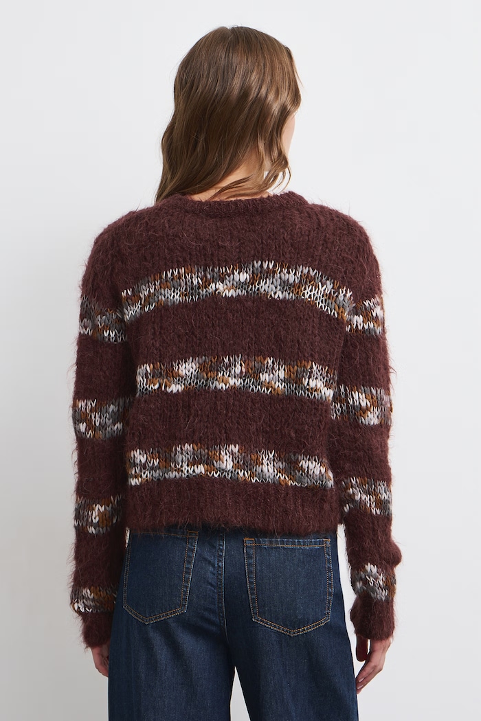 Sweter damski z dodatkiem moheru Medicine RW26-SWD818 brązowy