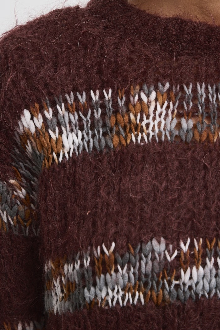 Sweter damski z dodatkiem moheru Medicine brązowy RW26-SWD818