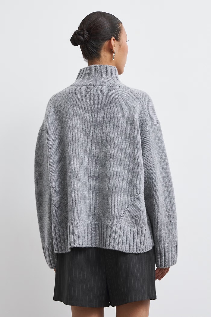 Sweter damski wełniany z dodatkiem kaszmiru Medicine RW26-SWD820 szary