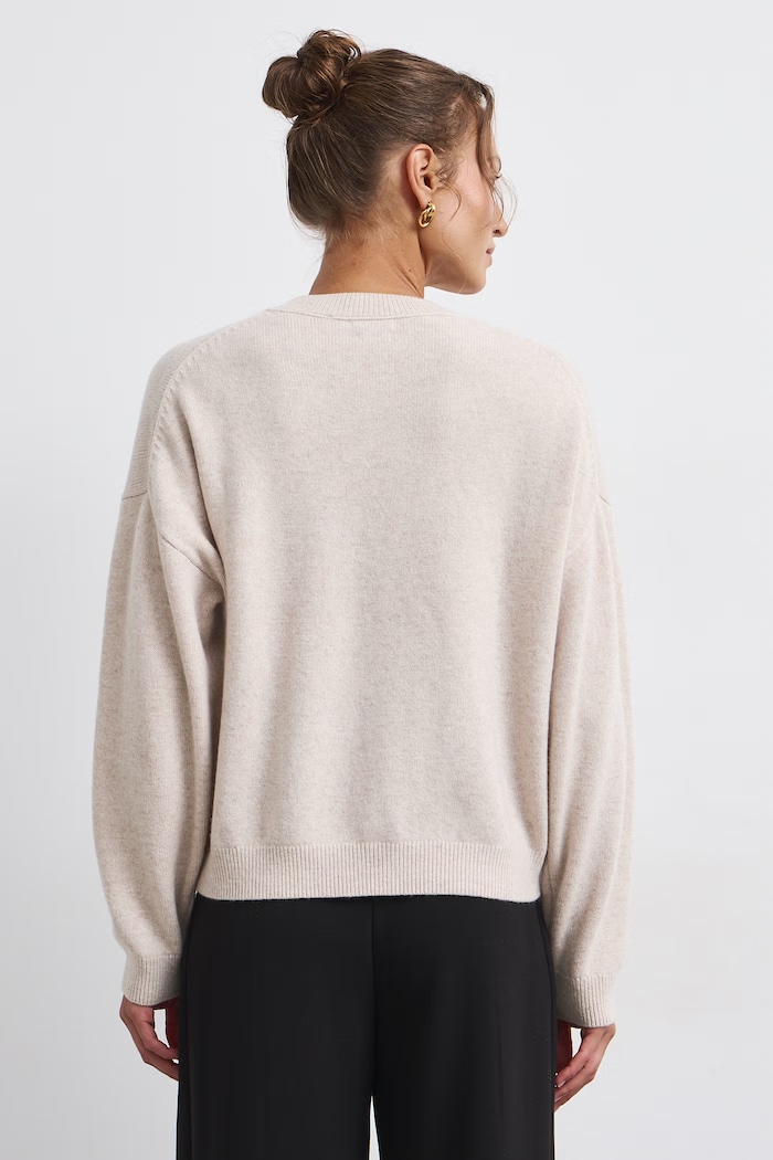 Sweter damski z wełny merino Medicine RW26-SWD821 beżowy