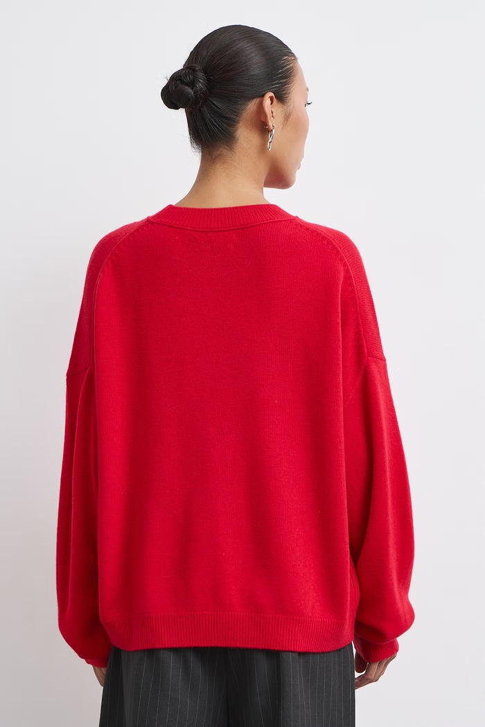 Sweter damski z wełny merino Medicine RW26-SWD821 czerwony