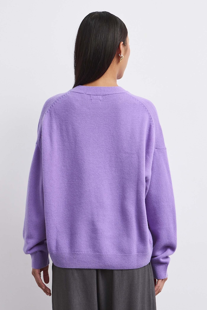 Sweter damski z wełny merino Medicine RW26-SWD821 fioletowy