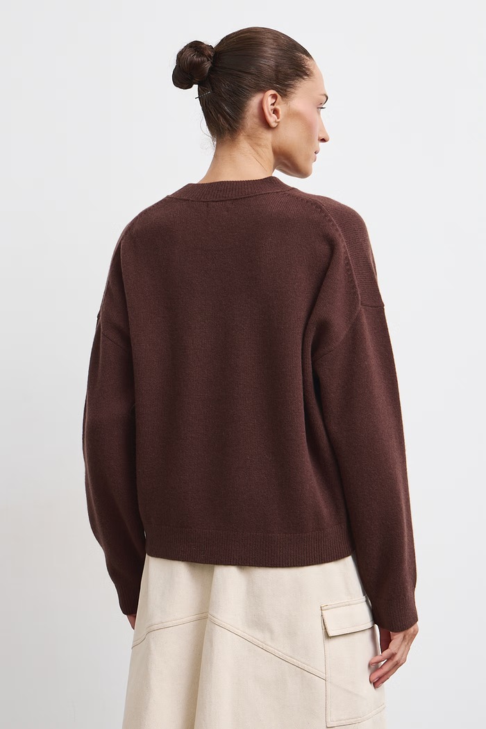 Sweter damski z wełny merino Medicine RW26-SWD821 brązowy