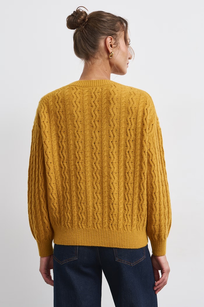 Odzież Medicine Sweter damski wełniany RW26-SWD822 żółty