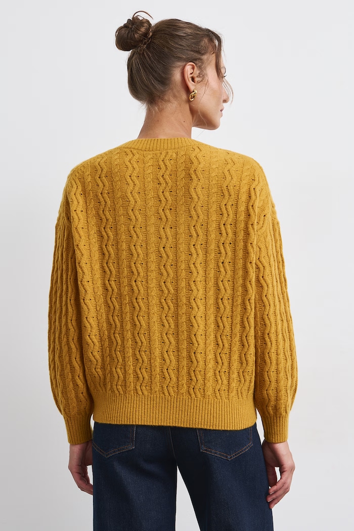 Odzież Medicine Sweter damski wełniany RW26-SWD822 żółty
