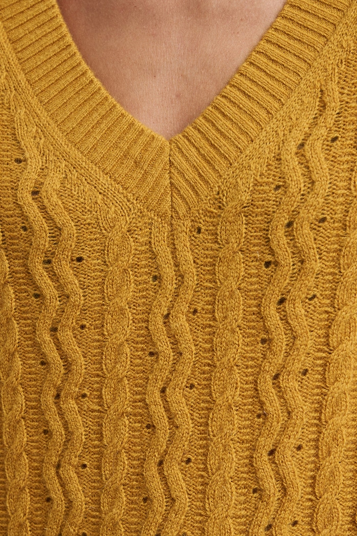 Sweter damski wełniany Medicine RW26-SWD822 żółty