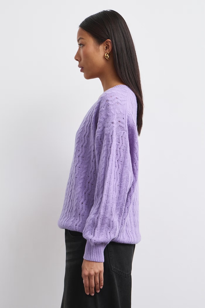 Medicine Sweter damski wełniany RW26-SWD822 fioletowy RW26