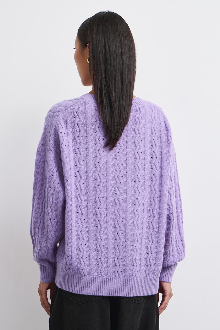 Odzież Medicine Sweter damski wełniany RW26-SWD822 fioletowy