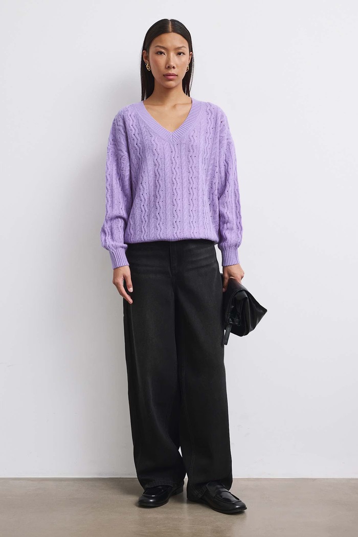 Sweter damski wełniany Medicine fioletowy RW26-SWD822