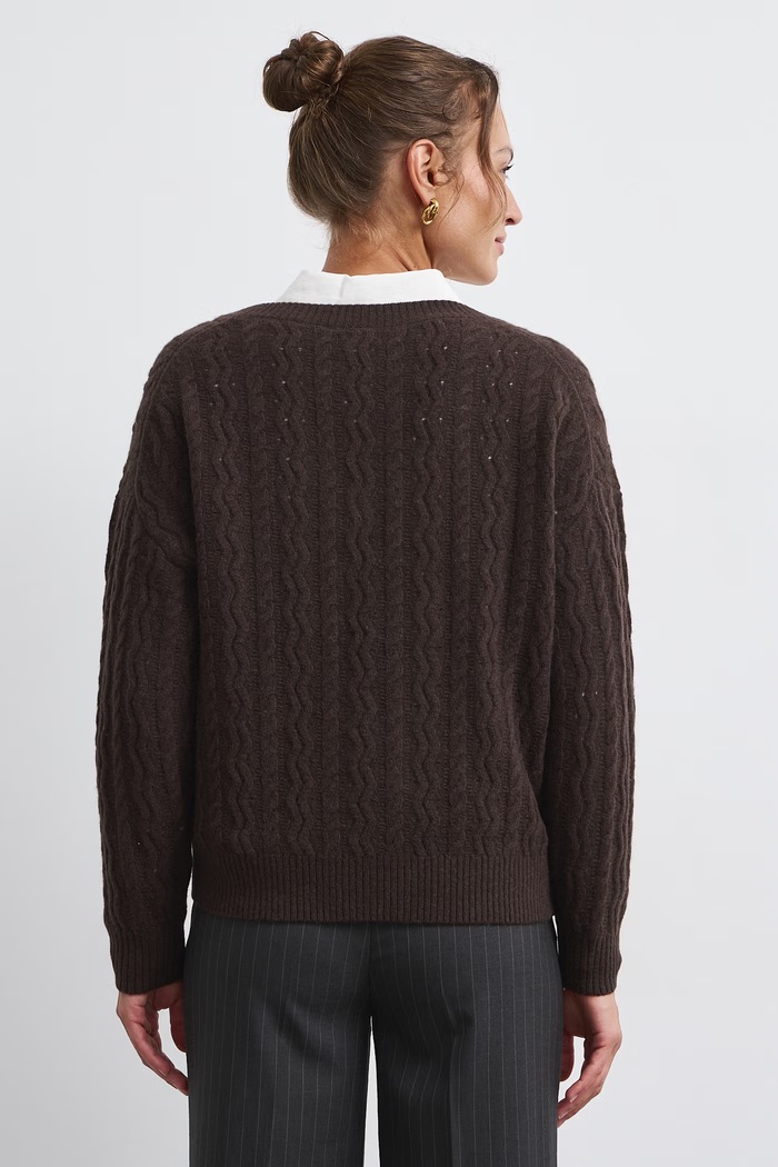 Odzież Medicine Sweter damski wełniany RW26-SWD822 brązowy