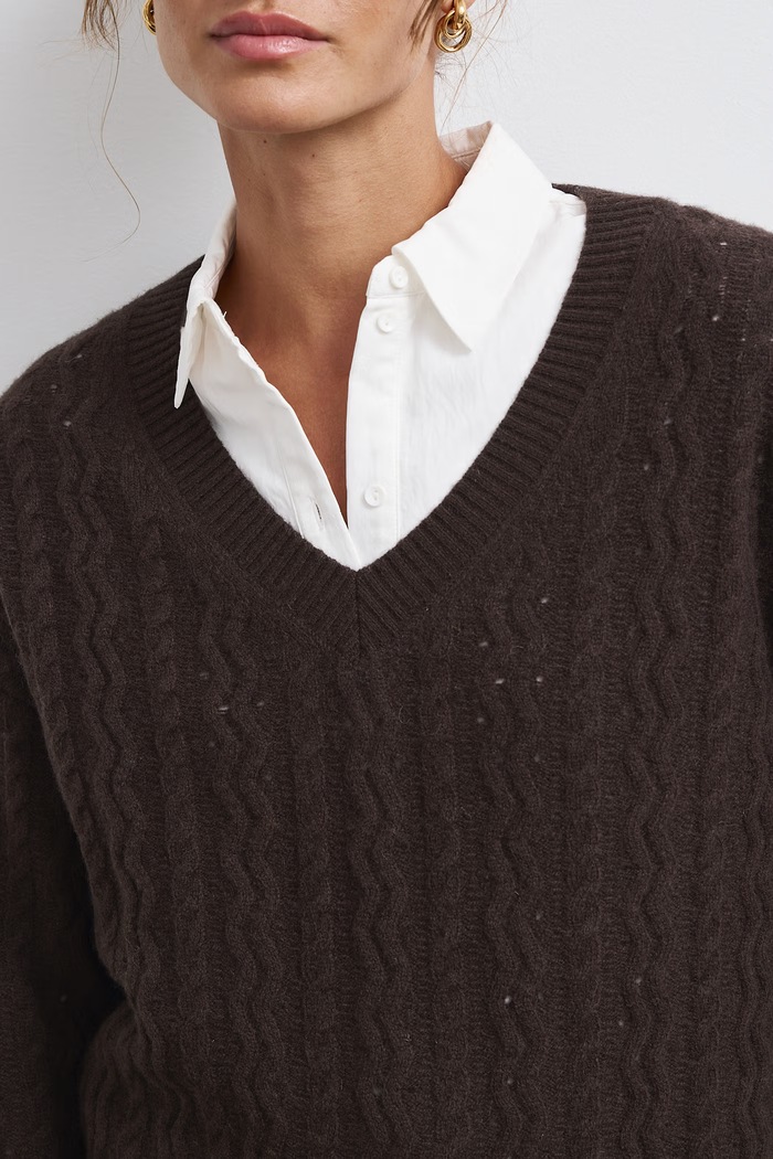Sweter damski wełniany Medicine RW26-SWD822 brązowy