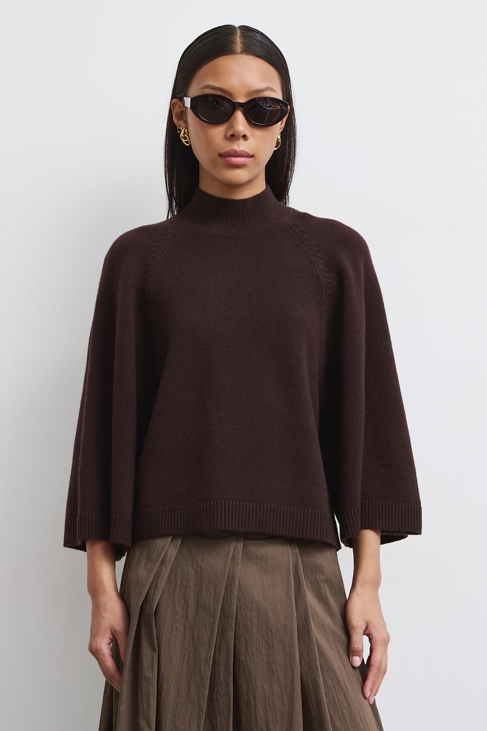 Medicine Sweter damski z wełny merino RW26-SWD823 brązowy RW26