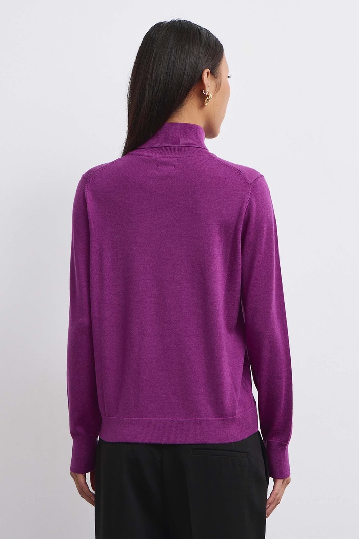 Golf damski z wełny merino Medicine RW26-SWD825 fioletowy