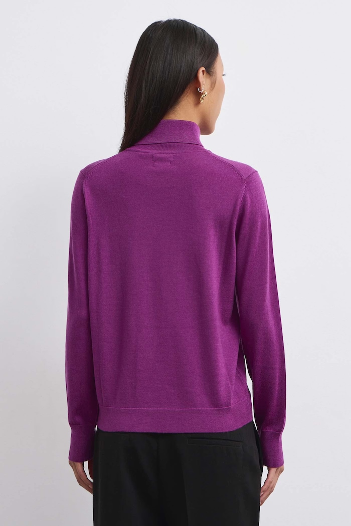 Golf damski z wełny merino Medicine RW26-SWD825 fioletowy