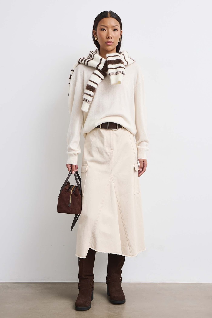 Sweter damski kaszmirowy Medicine beżowy RW26-SWD830