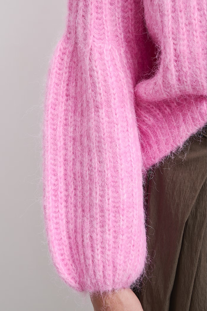 Sweter damski z dodatkiem wełny Medicine RW26-SWD901 różowy