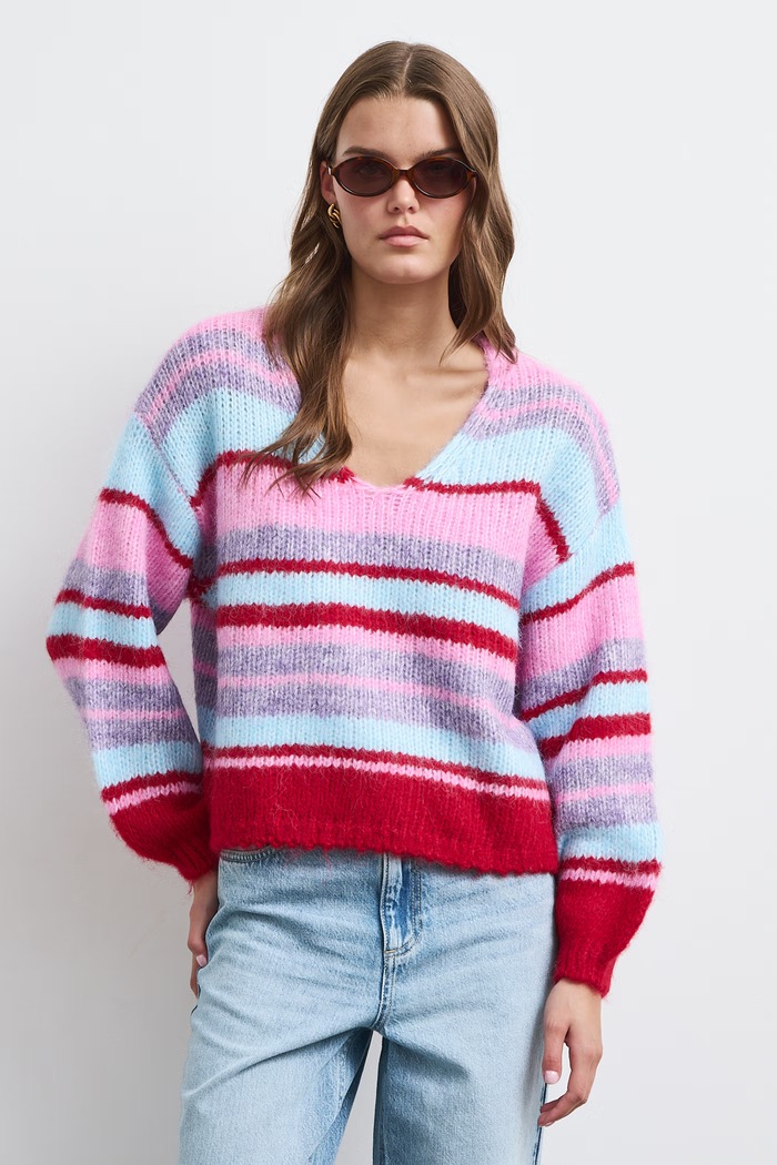 Medicine Sweter damski z dodatkiem wełny RW26-SWD912 multicolor RW26