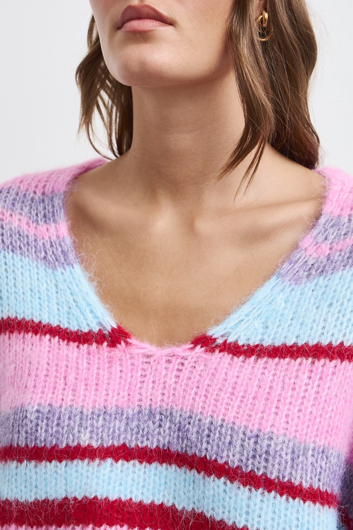 Sweter damski z dodatkiem wełny Medicine multicolor RW26-SWD912