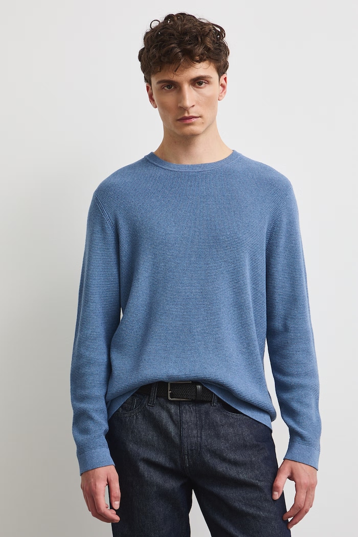 Sweter męski bawełniany RW26-SWM031 niebieski RW26