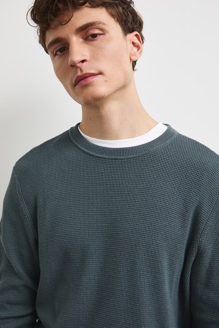 Sweter męski bawełniany zielony RW26-SWM031