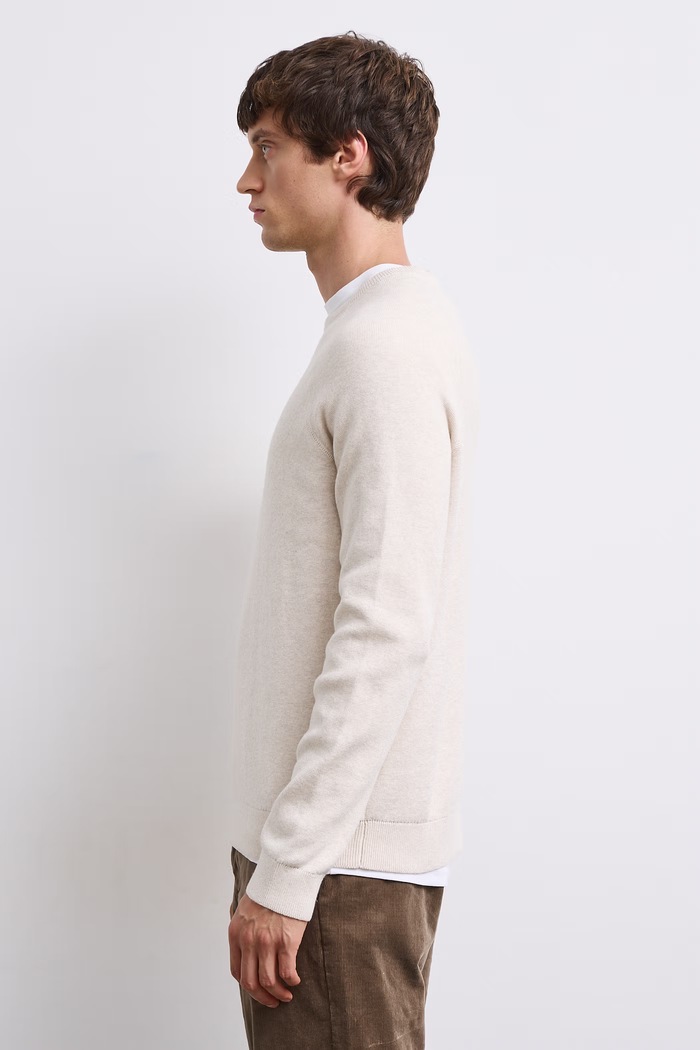 Sweter męski z dodatkiem wełny Medicine RW26-SWM061 beżowy