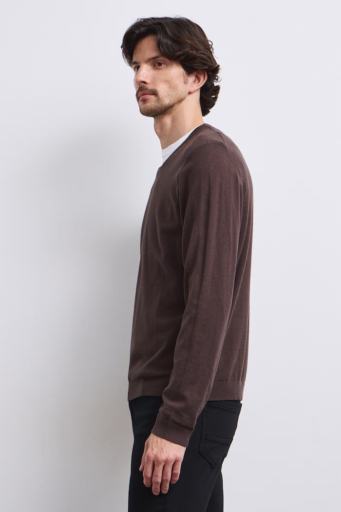 Sweter męski z dodatkiem wełny Medicine RW26-SWM062 brązowy