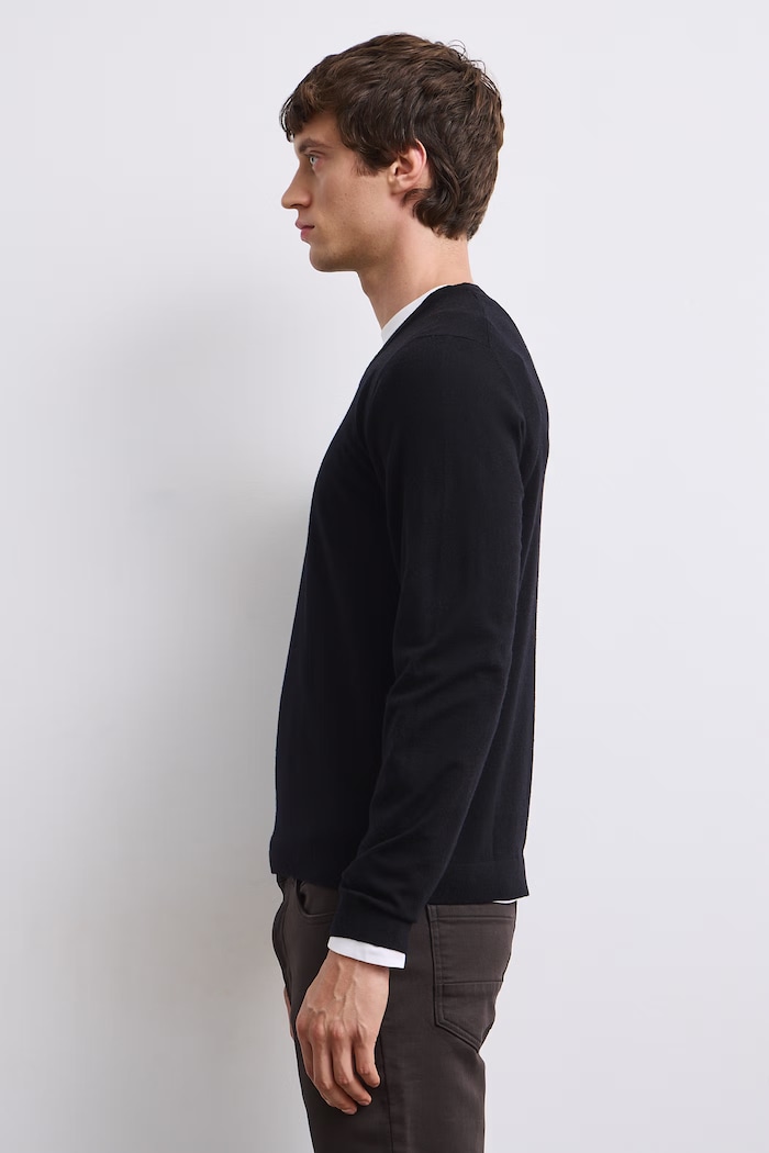 Sweter męski z dodatkiem wełny Medicine RW26-SWM062 czarny