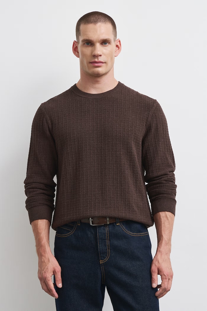 Medicine Sweter męski brązowy RW26-SWM070