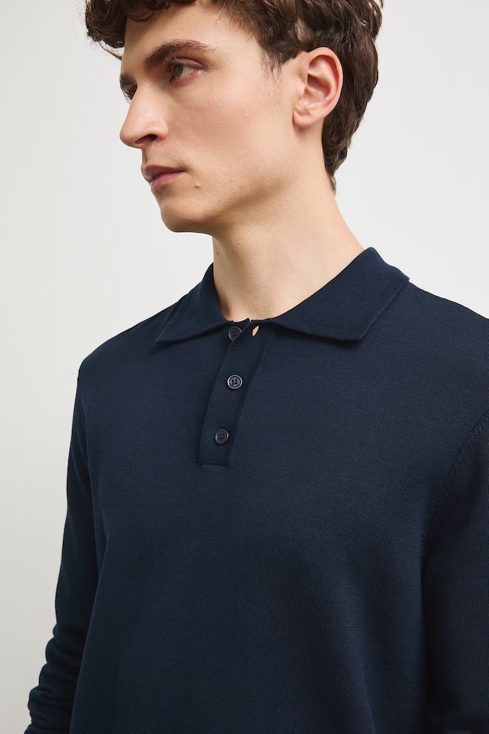 Sweter męski z bawełną granatowy RW26-SWM301
