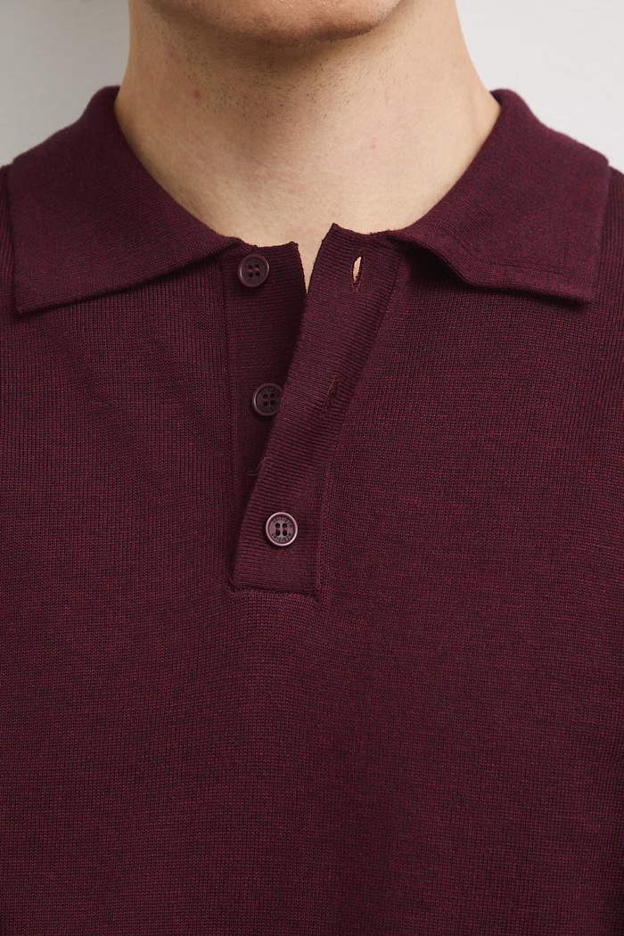 Sweter męski z bawełną RW26-SWM301 bordowy