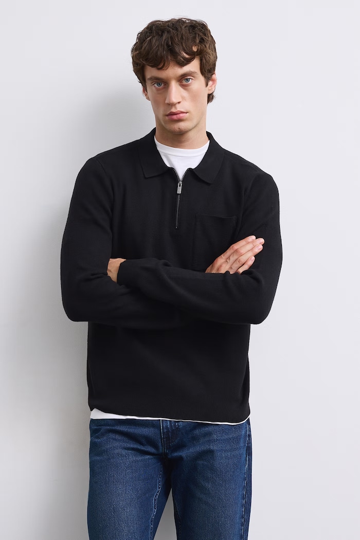 Medicine Sweter męski z wiskozą czarny RW26-SWM601