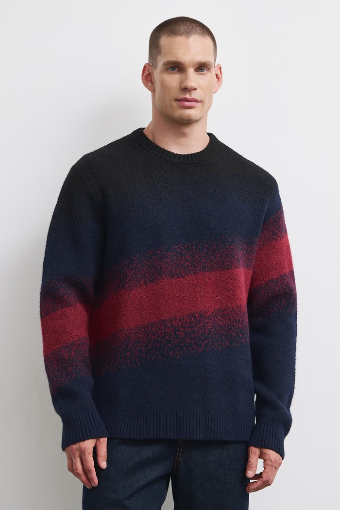 Medicine Sweter męski z dodatkiem wełny multicolor RW26-SWM700