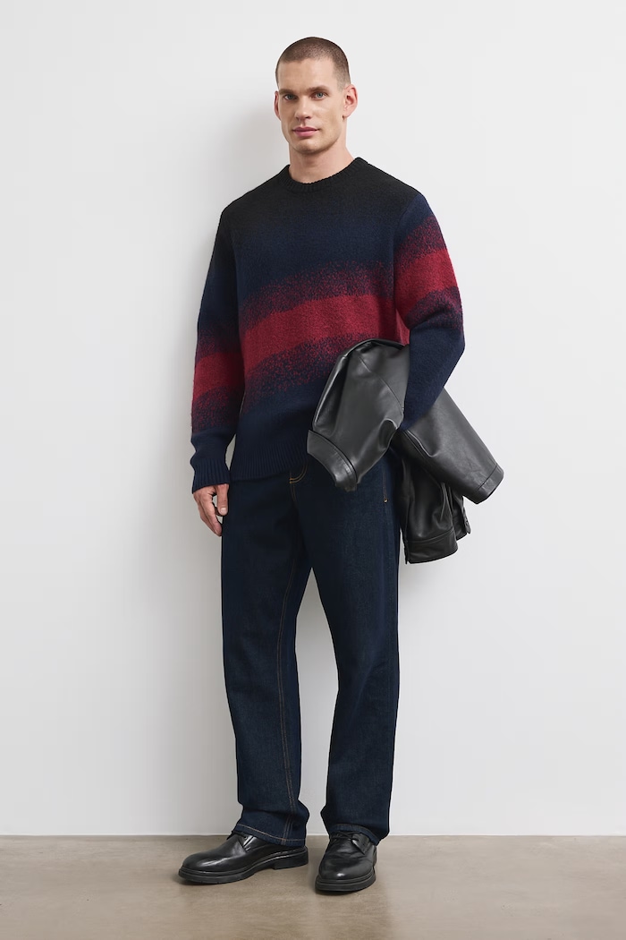 Sweter męski z dodatkiem wełny Medicine multicolor RW26-SWM700