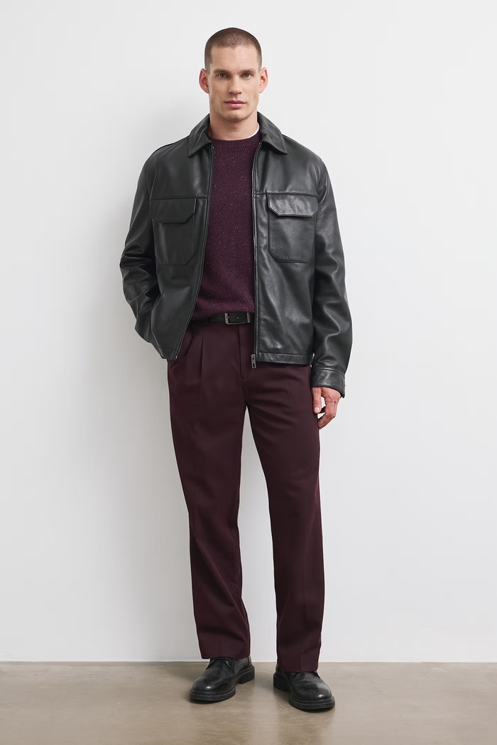 Sweter męski z wełną Medicine bordowy RW26-SWM702
