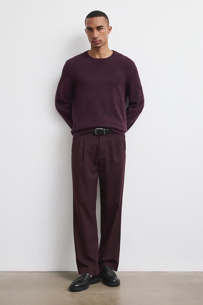 Sweter męski z wełną Medicine bordowy RW26-SWM702