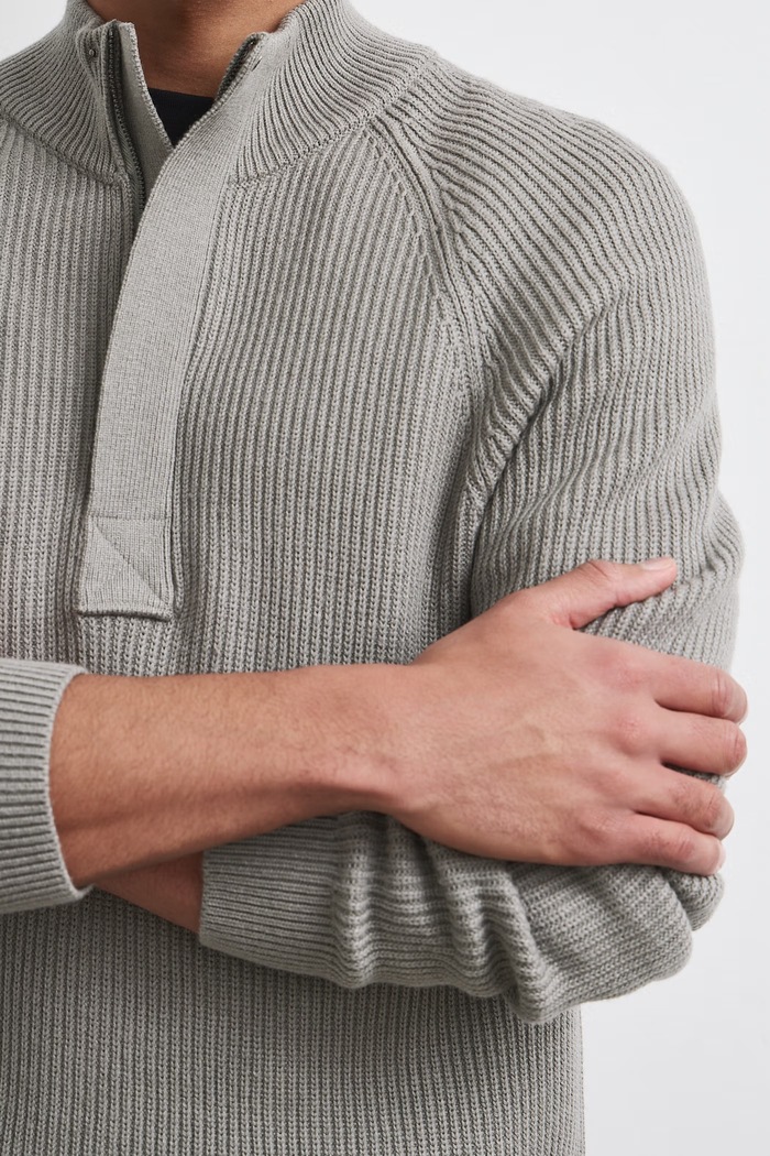 Sweter męski z dodatkiem wełny Medicine RW26-SWM904 zielony